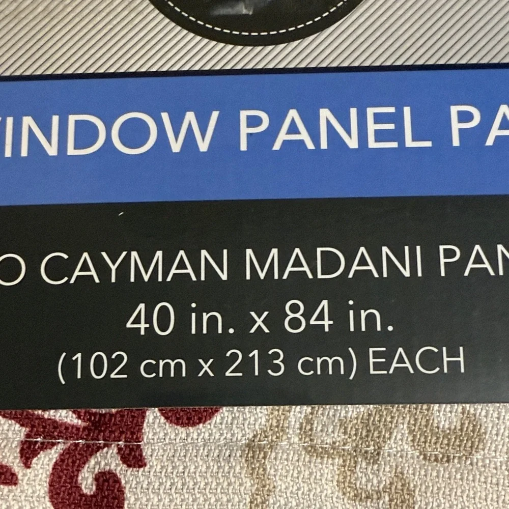 Wine and Cream Window Panel Pair